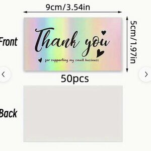 Thank You Card & Sticker Bundle - 50 Thank you Cards with 500 Stickers